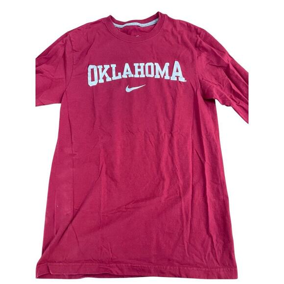 Nike Men's Red University of Oklahoma Sooners Swoosh T Shirt Size Small - Picture 1 of 8